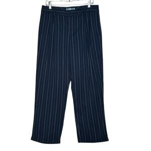 Urban Outfitters blue white pinstripes cuffed pleated pants size large